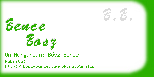 bence bosz business card